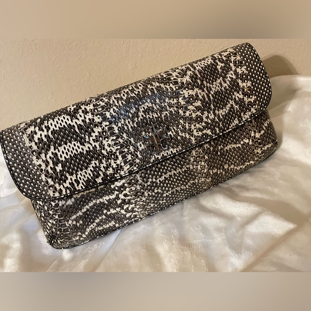 Tory Burch snakeskin leather  Slim Clutch